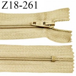 Fermeture zip 18 cm non séparable couleur beige largeur 2.7 cm zip nylon longueur 18 cm prix à l'unité