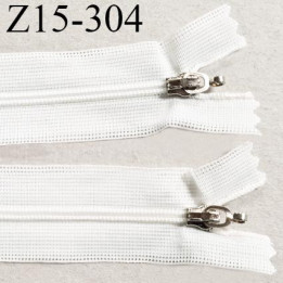 Fermeture zip 15 cm couleur blanc double curseur longueur 15 cm largeur 3 cm zip nylon largeur 4 mm prix à l'unité