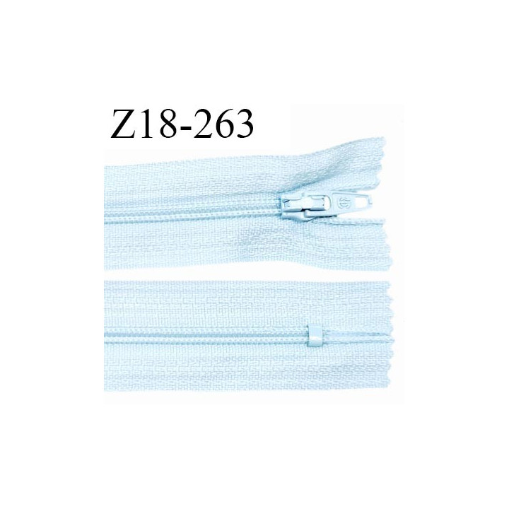 Fermeture zip 18 cm non séparable couleur bleu ciel largeur 2.7 cm zip nylon longueur 18 cm prix à l'unité