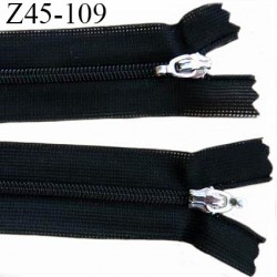 Fermeture zip 45 cm couleur noir double curseur longueur 45 cm largeur 3 cm zip nylon largeur 4 mm prix à l'unité