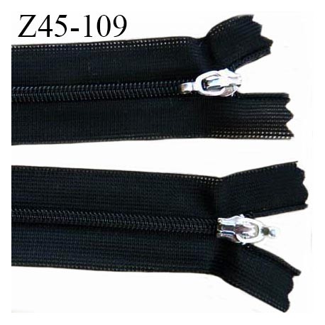 Fermeture zip 45 cm couleur noir double curseur longueur 45 cm largeur 3 cm zip nylon largeur 4 mm prix à l'unité