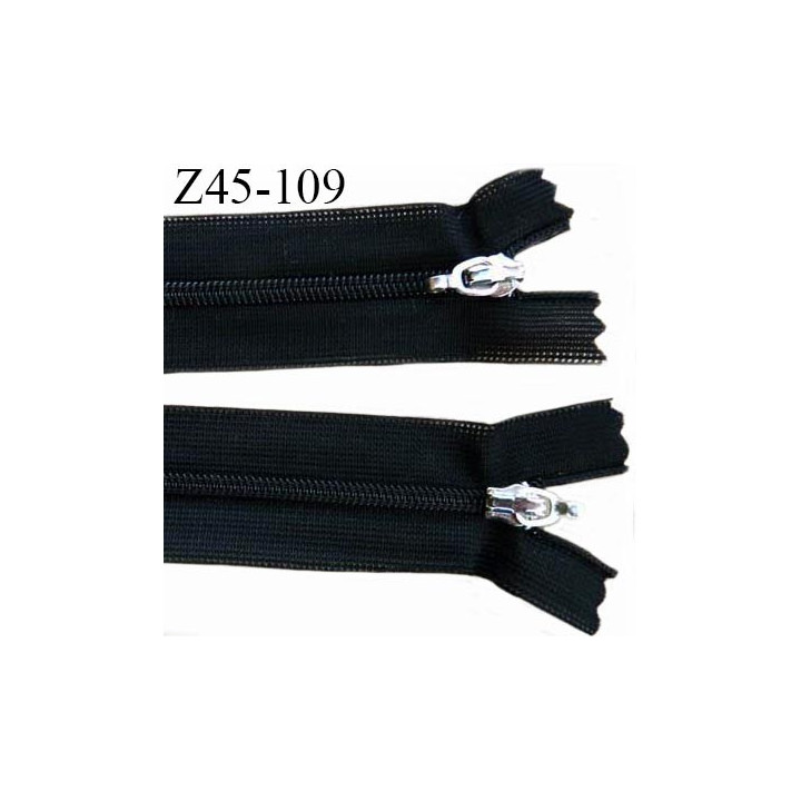Fermeture zip 45 cm couleur noir double curseur longueur 45 cm largeur 3 cm zip nylon largeur 4 mm prix à l'unité