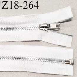 Fermeture zip 18 cm non séparable couleur blanc longueur 18 cm largeur 3.4 cm glissière métal couleur argent prix à l'unité
