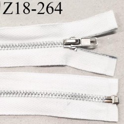 Fermeture zip 18 cm non séparable couleur blanc longueur 18 cm largeur 3.4 cm glissière métal couleur argent prix à l'unité