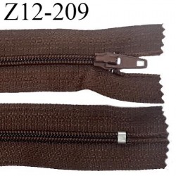 Fermeture zip 12 cm non séparable couleur marron largeur 2.5 cm zip nylon 12 cm prix au mètre