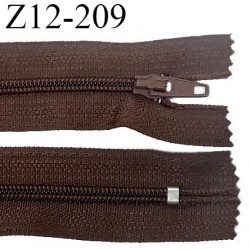 Fermeture zip 12 cm non séparable couleur marron largeur 2.5 cm zip nylon 12 cm prix à la pièce