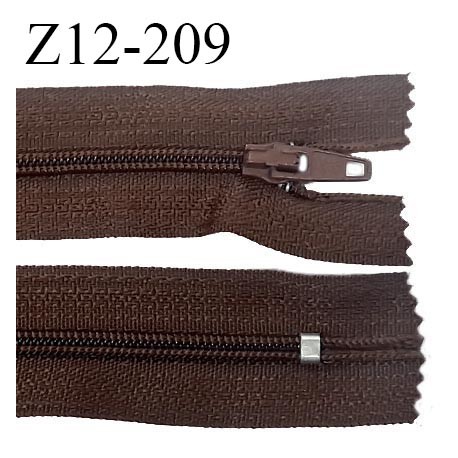 Fermeture zip 12 cm non séparable couleur marron largeur 2.5 cm zip nylon 12 cm prix au mètre