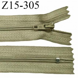 Fermeture zip 15 cm couleur vert kaki clair non séparable largeur 2.5 cm glissière nylon prix à l'unité