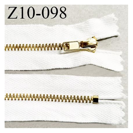 Fermeture zip 10 cm couleur blanc longueur 10 cm largeur 3 cm non séparable prix à l'unité