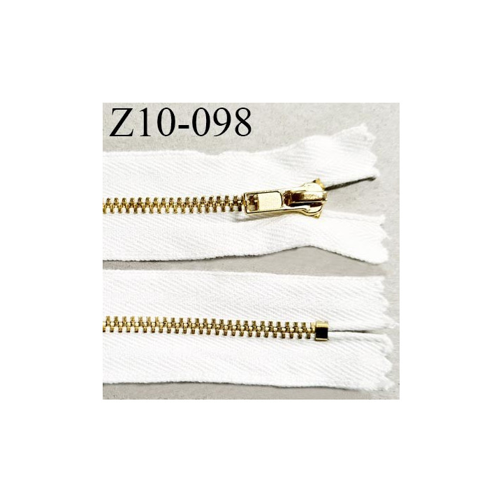 Fermeture zip 10 cm couleur blanc longueur 10 cm largeur 3 cm non séparable prix à l'unité