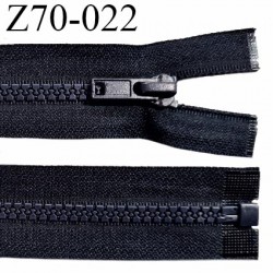 Fermeture zip moulée 70 cm séparable couleur bleu marine tirant vers le noir longueur 70 cm prix à l'unité