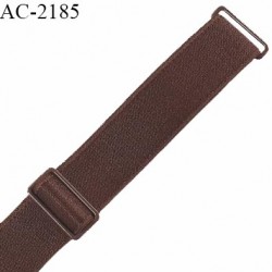 Bretelle lingerie SG 22 mm très haut de gamme avec 2 barrettes couleur marron largeur 22 mm longueur 35 cm prix à la pièce