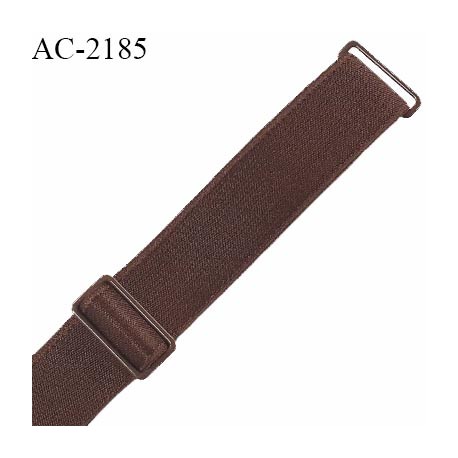 Bretelle lingerie SG 22 mm très haut de gamme avec 2 barrettes couleur marron largeur 22 mm longueur 35 cm prix à la pièce