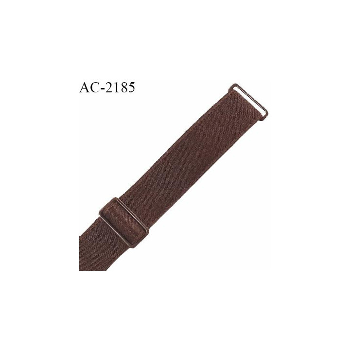 Bretelle lingerie SG 22 mm très haut de gamme avec 2 barrettes couleur marron largeur 22 mm longueur 35 cm prix à la pièce