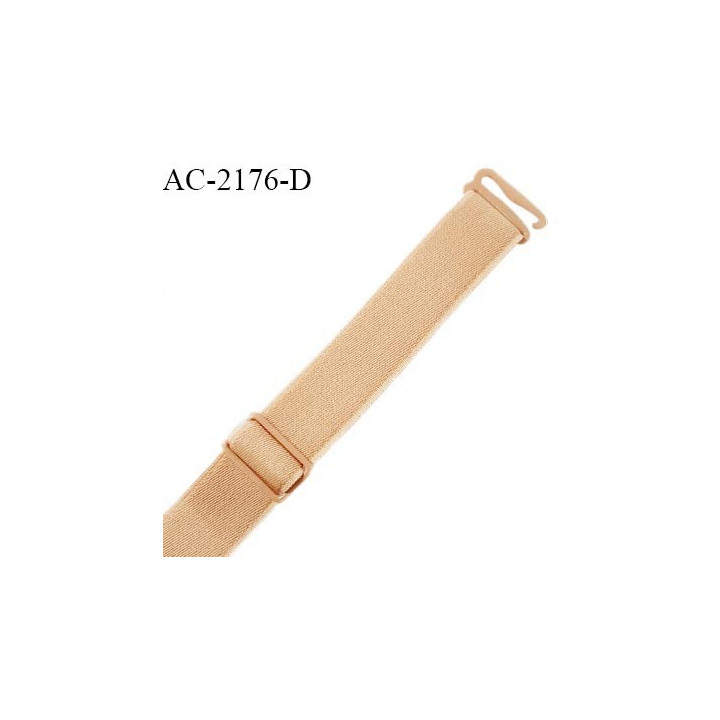 Bretelle lingerie SG 15 mm très haut de gamme avec 1 barrette et 1 crochet ouvert sur la droite couleur peau prix à la pièce