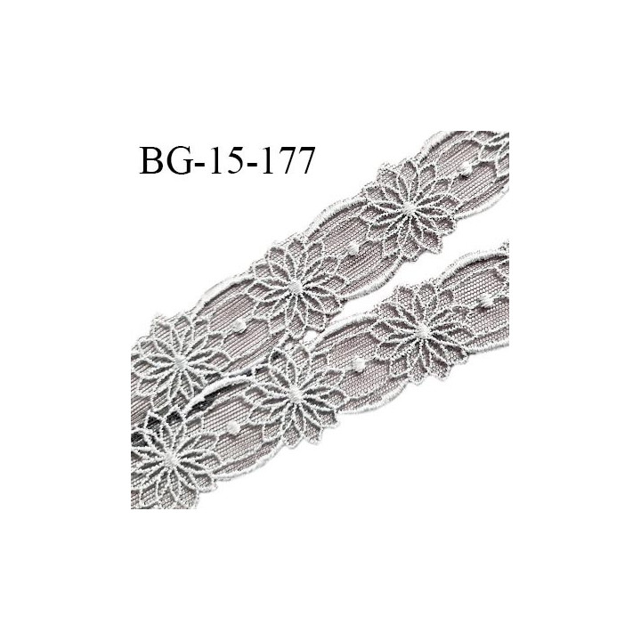 Galon dentelle ruban guipure 15 mm couleur gris largeur 15 mm prix au mètre