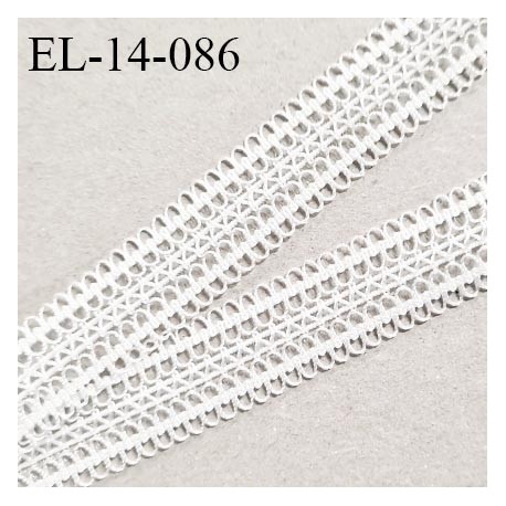Elastique 14 mm lingerie picot couleur blanc haut de gamme largeur 14 mm élastique fin ajouré allongement +200% prix au mètre