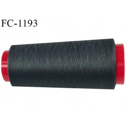 Cone 2000 m fil mousse polyester n°120 couleur gris foncé longueur 2000 mètres bobiné en France