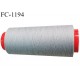 Cone 1000 m de fil polyester fil n°80 couleur gris longueur du cone 1000 mètres bobiné en France certifié oeko tex