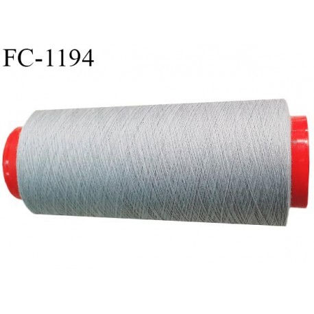 Cone 1000 m de fil polyester fil n°80 couleur gris longueur du cone 1000 mètres bobiné en France certifié oeko tex