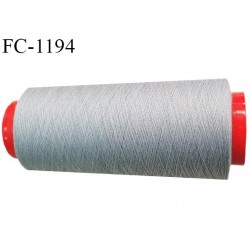 Cone 2000 m de fil polyester fil n°80 couleur gris longueur du cone 2000 mètres bobiné en France certifié oeko tex