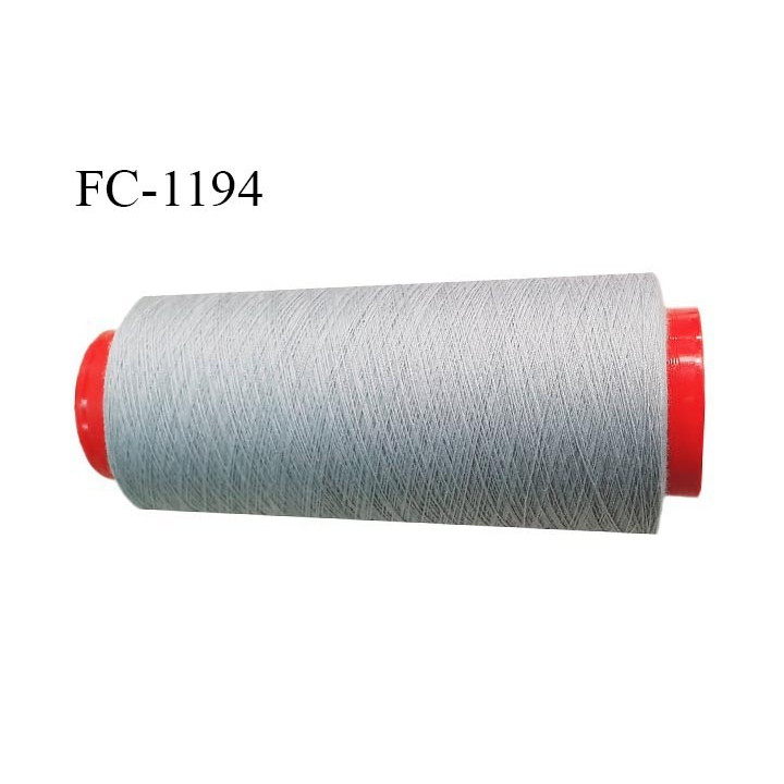 Cone 5000 m de fil polyester fil n°80 couleur gris longueur du cone 5000 mètres bobiné en France certifié oeko tex