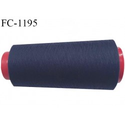 Cone 1000 m de fil polyester fil n°80 couleur bleu marine foncé longueur du cone 1000 mètres bobiné en France certifié oeko tex