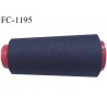 Cone 1000 m de fil polyester fil n°80 couleur bleu marine foncé longueur du cone 1000 mètres bobiné en France certifié oeko tex