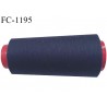 Cone 2000 m de fil polyester fil n°80 couleur bleu marine foncé longueur du cone 2000 mètres bobiné en France certifié oeko tex