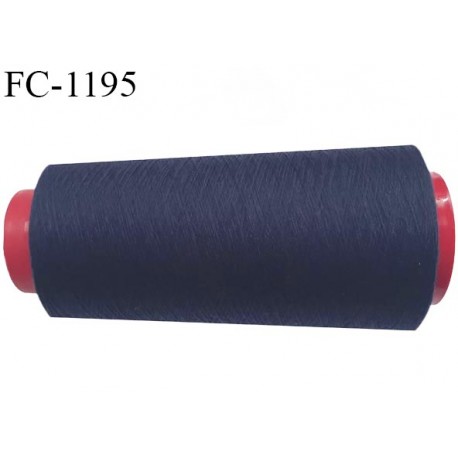 Cone 5000 m de fil polyester fil n°80 couleur bleu marine foncé longueur du cone 5000 mètres bobiné en France certifié oeko tex