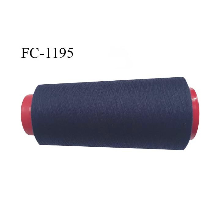 Cone 5000 m de fil polyester fil n°80 couleur bleu marine foncé longueur du cone 5000 mètres bobiné en France certifié oeko tex