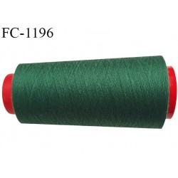 Cone 2000 m de fil polyester fil n°80 couleur vert longueur du cone 2000 mètres bobiné en France certifié oeko tex