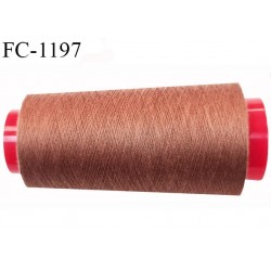 Cone 1000 m fil polyester fil n°80 couleur cuivre marron clair longueur du cone 1000 mètres bobiné en France certifié oeko tex