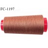 Cone 1000 m fil polyester fil n°80 couleur cuivre marron clair longueur du cone 1000 mètres bobiné en France certifié oeko tex