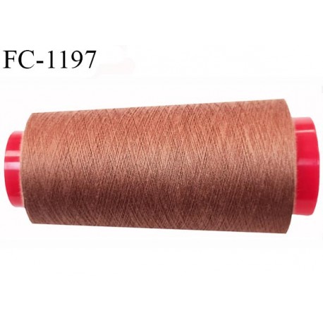 Cone 2000 m fil polyester fil n°80 couleur cuivre marron clair longueur du cone 2000 mètres bobiné en France certifié oeko tex