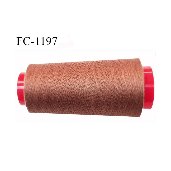 Cone 5000 m fil polyester fil n°80 couleur cuivre marron clair longueur du cone 5000 mètres bobiné en France certifié oeko tex