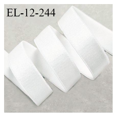 Elastique lingerie 12 mm haut de gamme couleur blanc brillant largeur 12 mm allongement +60% prix au mètre