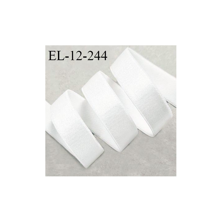 Elastique lingerie 12 mm haut de gamme couleur blanc brillant largeur 12 mm allongement +60% prix au mètre