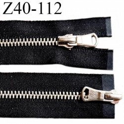 Fermeture zip 40 cm couleur noir double curseur longueur 40 cm largeur 2.7 cm zip métal largeur 5 mm prix à l'unité