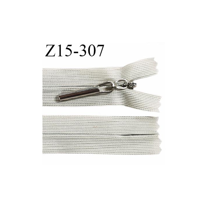 Fermeture 15 cm couleur vert de gris non séparable zip glissière nylon curseur métal longueur 15 cm prix à l'unité