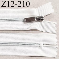 Fermeture zip 12 cm non séparable couleur blanc longueur 12 cm largeur 2.7 cm glissière nylon prix à l'unité