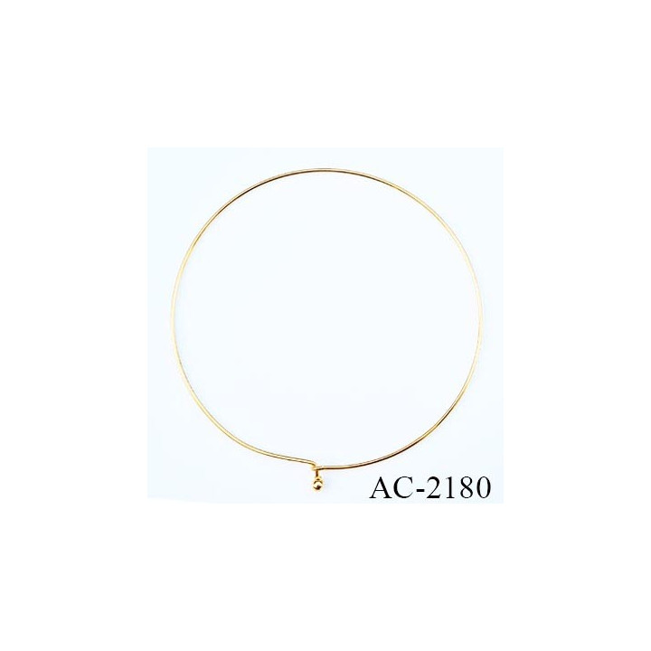 Collier tour de coud en métal couleur or diamètre exterieur 130 mm épaisseur 2 mm