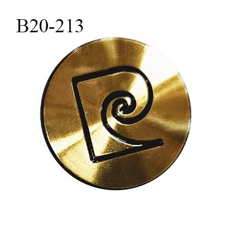 Bouton 20 mm très haut de gamme métal couleur laiton doré Pierre Cardin accroche avec un anneau prix à l'unité