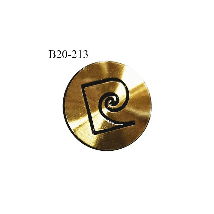 Bouton 20 mm très haut de gamme métal couleur laiton doré Pierre Cardin accroche avec un anneau prix à l'unité