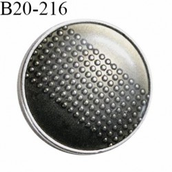 Bouton 20 mm très haut de gamme métal couleur argent avec motif accroche avec un anneau diamètre 20 mm prix à l'unité