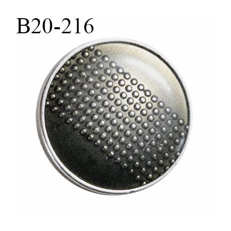 Bouton 20 mm très haut de gamme métal couleur argent avec motif accroche avec un anneau diamètre 20 mm prix à l'unité