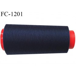 Cone 1000 m fil polyester fil n°80 couleur bleu jeans longueur du cone 1000 mètres bobiné en France certifié oeko tex