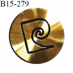 Bouton 15 mm très haut de gamme métal couleur laiton doré Pierre Cardin accroche avec un anneau prix à l'unité