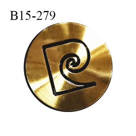 Bouton 15 mm très haut de gamme métal couleur laiton doré Pierre Cardin accroche avec un anneau prix à l'unité