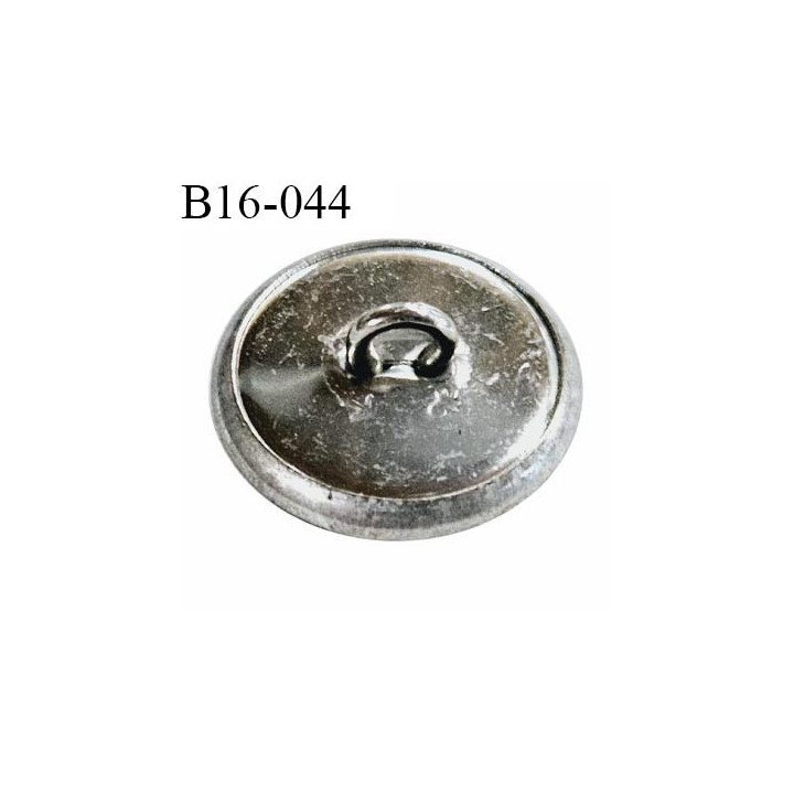 Bouton 16 mm métal très haut de gamme fabriqué pour une grande marque couleur argent vieilli avec motif blason prix à l'unité